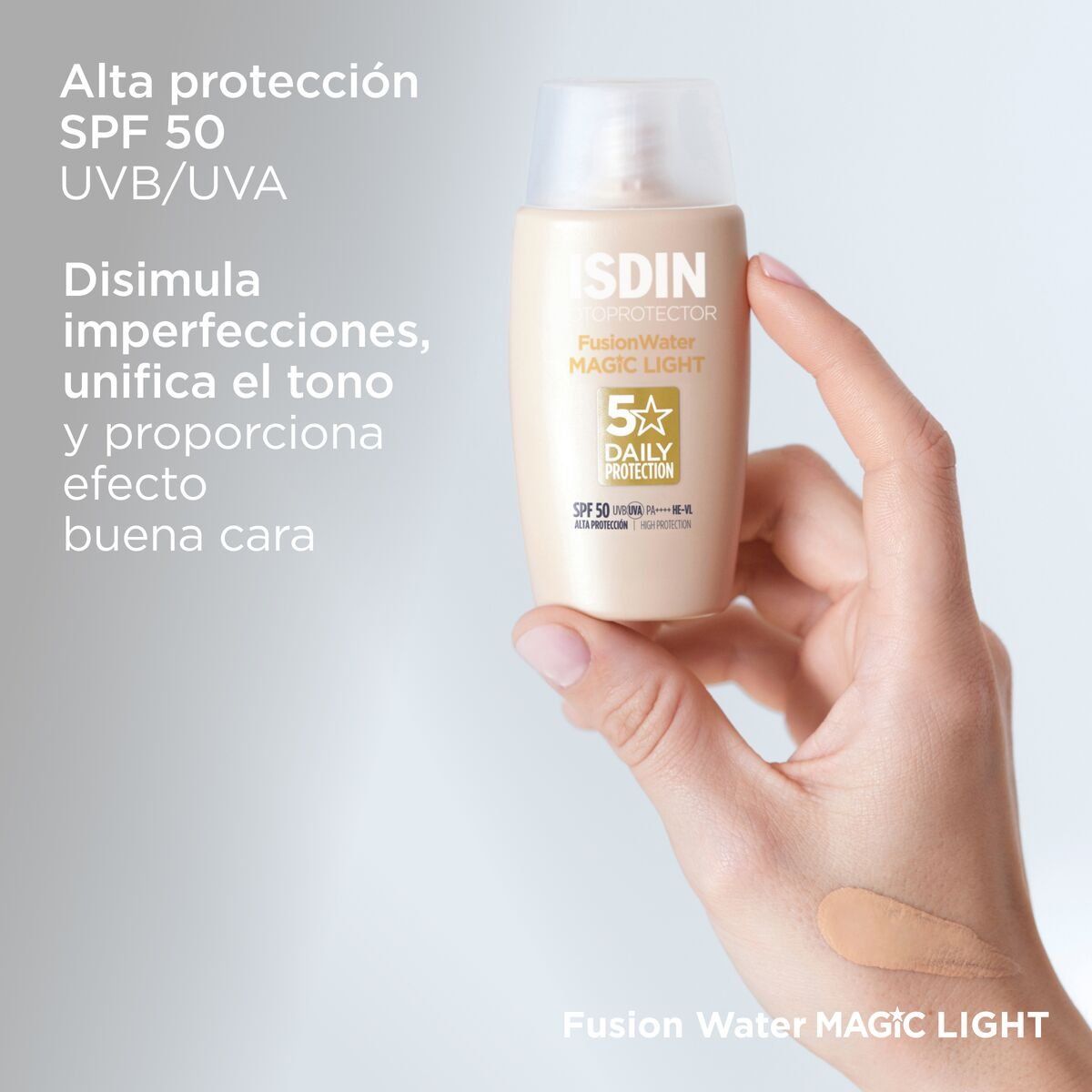 ISDIN FUSION WATER COLOR LIGHT SPF50 PROTECTOR SOLAR CON COLOR TONO LIGHT 50ml - Imagen 6
